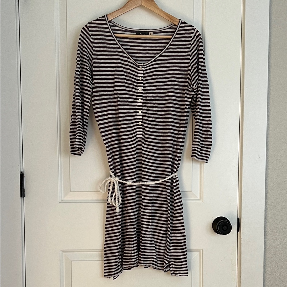 Roots Striped Purple and White Dress